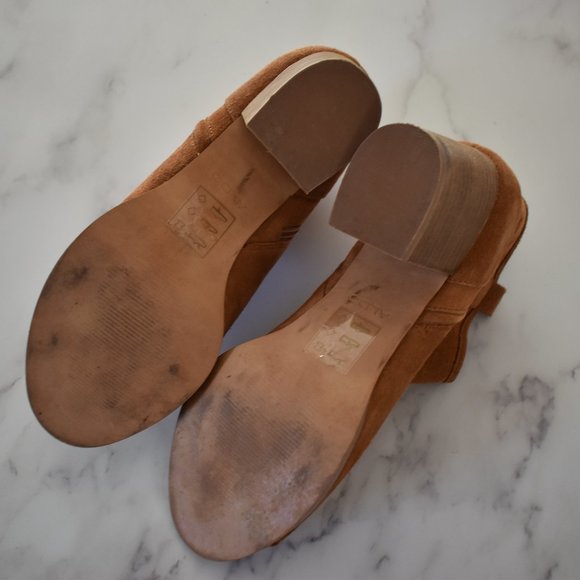 Aldo brown suede open toe ankle booties with heels - Picture 6 of 7